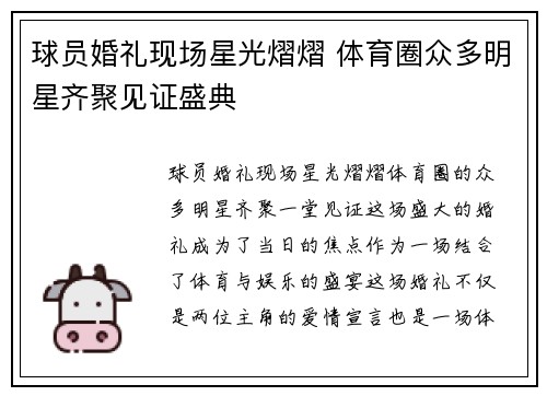 球员婚礼现场星光熠熠 体育圈众多明星齐聚见证盛典
